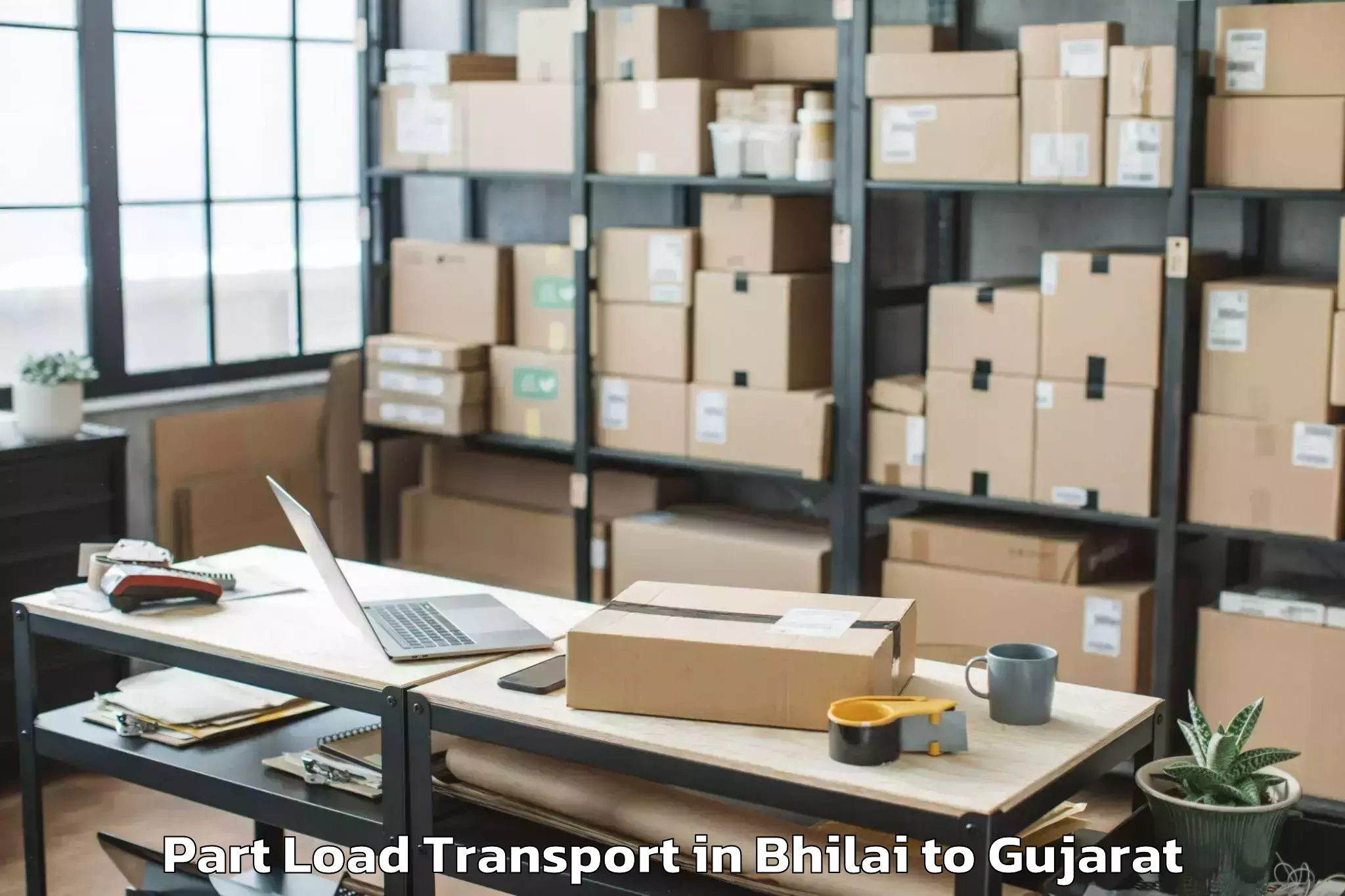 Professional Bhilai to Karjan Part Load Transport